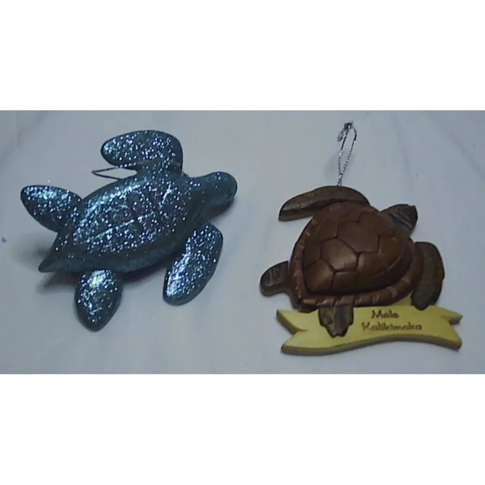 Two Sea Turtle Ornaments Christmas